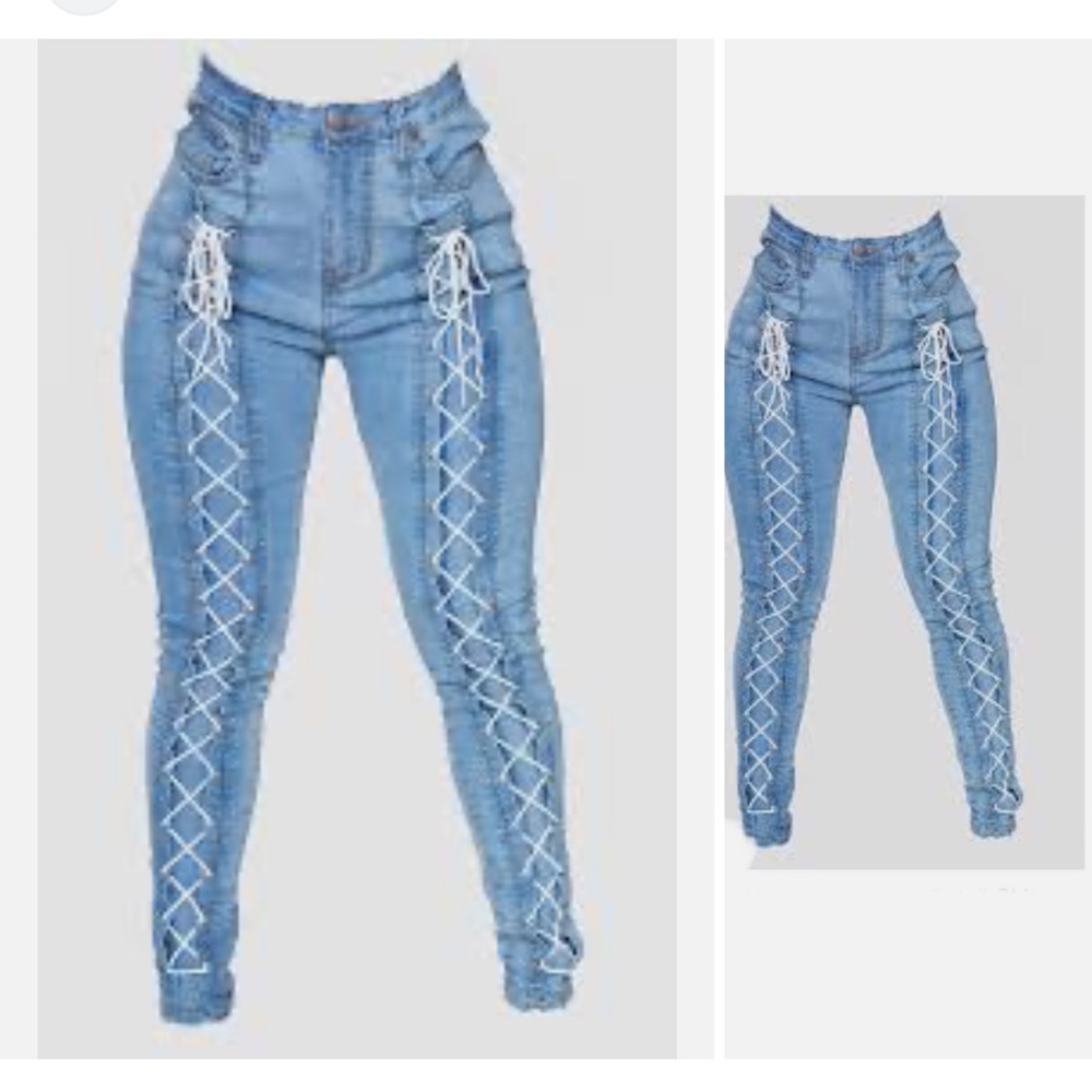 PLT Lace Up Jeans